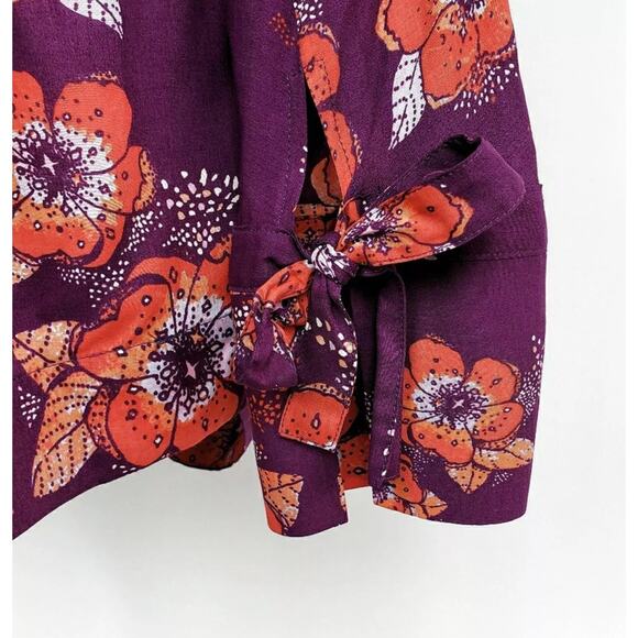 Revolve FREE PEOPLE Tuscan Dreams Floral Printed Tunic in Plum Sz Small Boho - Picture 6 of 6